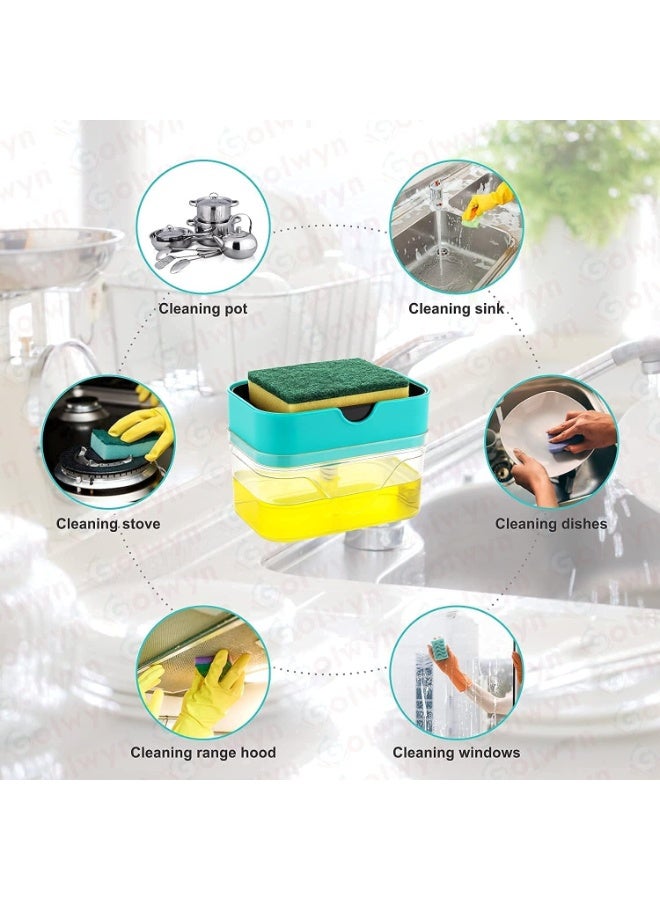 موزع صابون سائل مع حامل إسفنجة لسائل غسيل الأطباق - Image 4